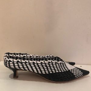 *NWOT* Barneys New York leather woven mules